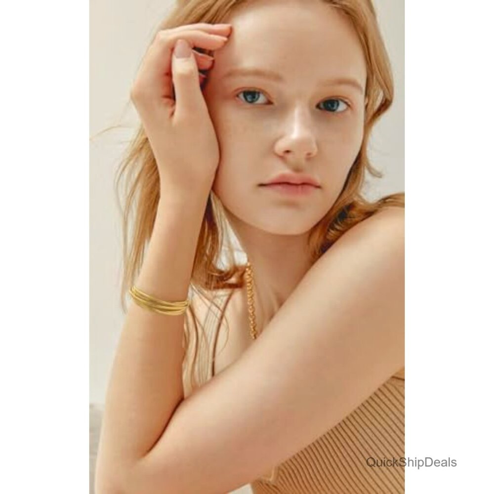 Adjustable Brass Cuff Bracelet Multi-Layer Cross … - image 3